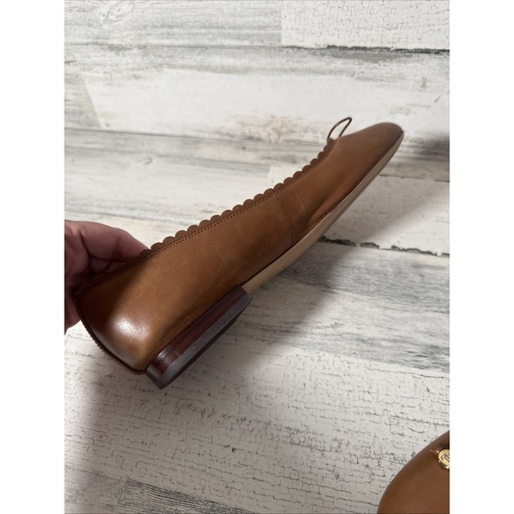 Ralph Lauren Glennie Flats Polo Tan Super Soft Leather Size 10B - Picture 7 of 13